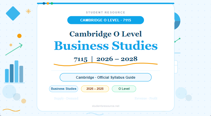 Cambridge O Level Business Studies 7115 (2026–2028)