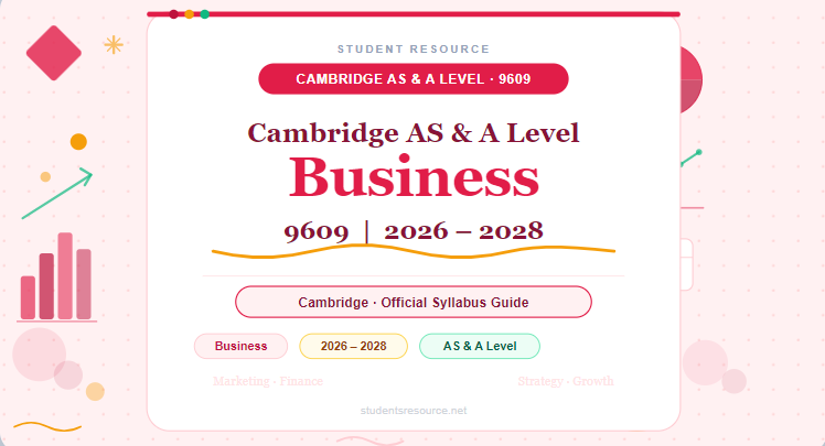 Cambridge AS & A Level Business 9609 (2026–2028)