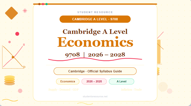 Cambridge  A Level Economics 9708 (2026-2028)