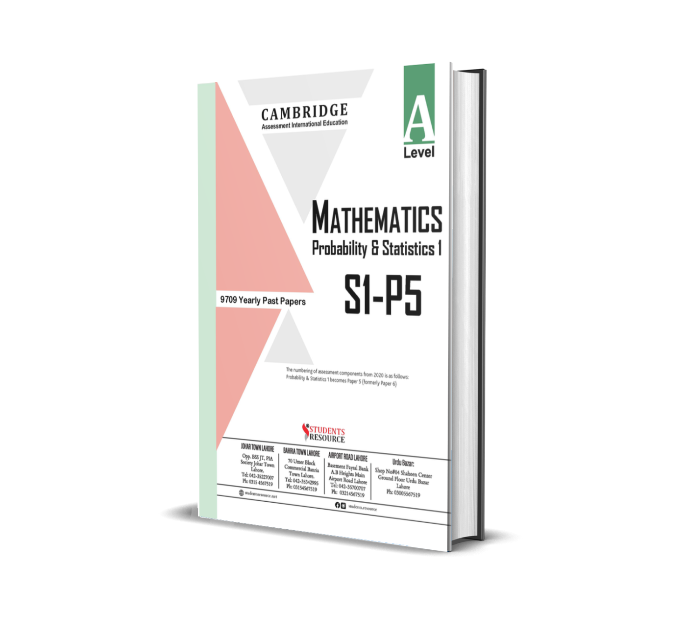 A Level Mathematics 9709 P5-S1, Probability & Statistics 1 Yearly | 2021-2025 | Ring Bind | Mark Scheme
