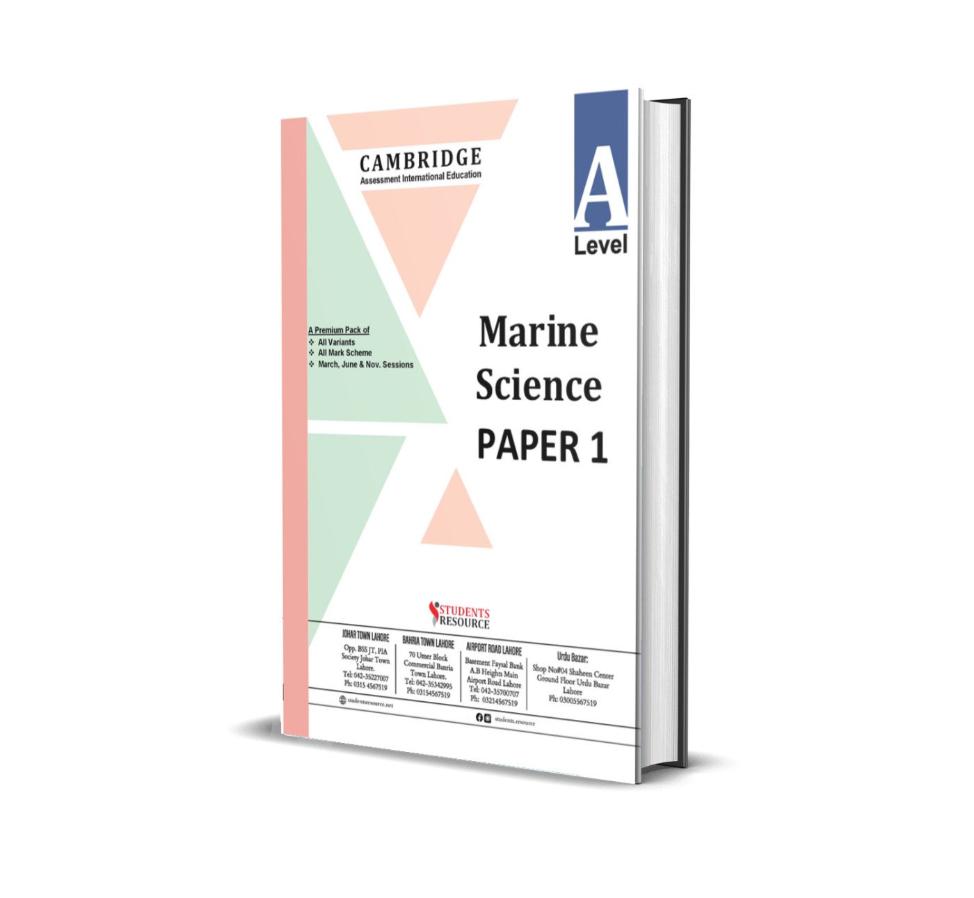 A Level Marine Science 9693 Paper-1 Yearly | 2021 – 2025 | Ring Bind | Mark Scheme