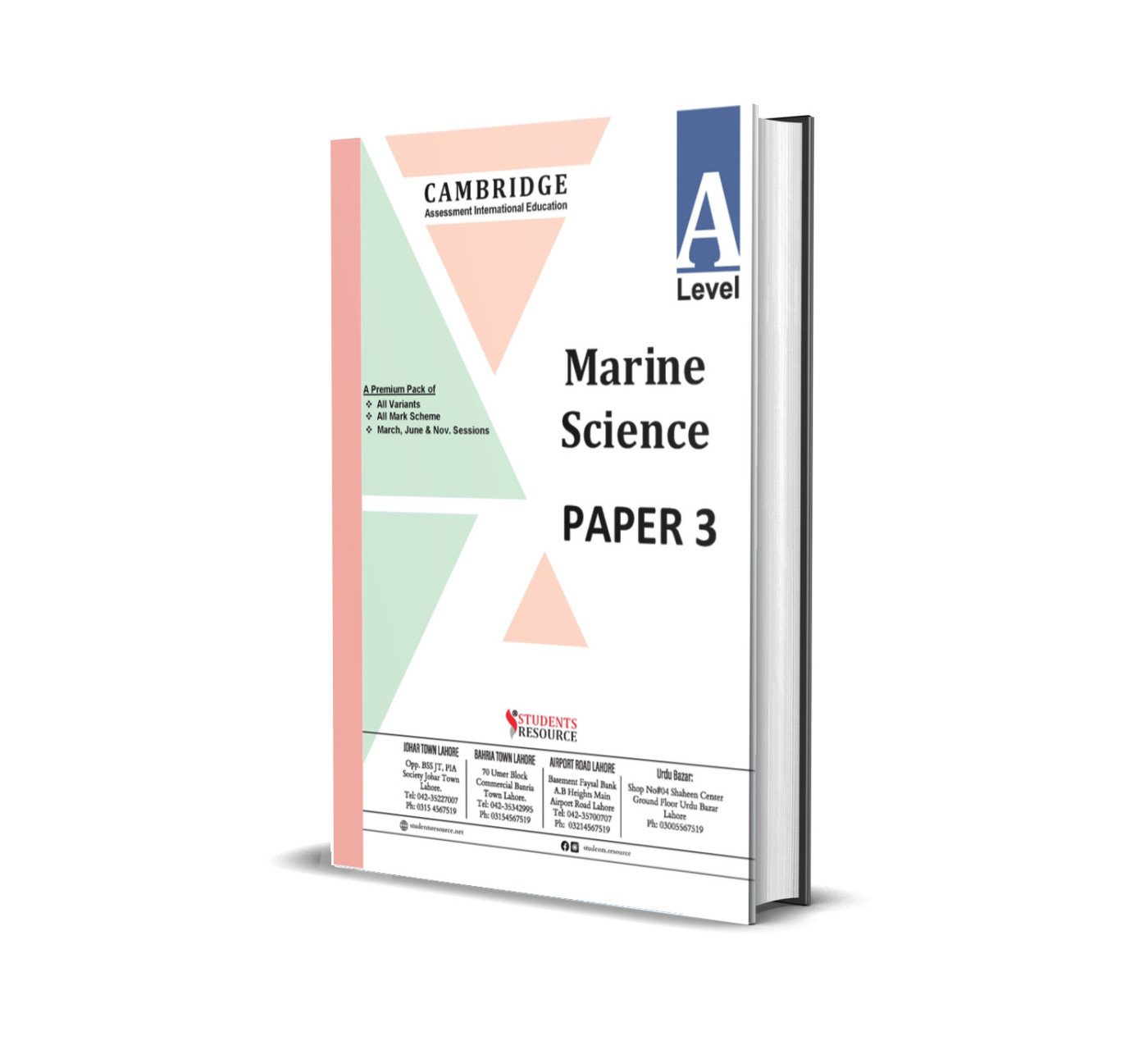 A Level Marine Science 9693 Paper-3 Yearly | 2021 – 2025 | Ring Bind | Mark Scheme